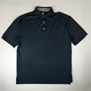 FootJoy Golf Polo Shirt Mens L Navy Blue Performance Short Sleeve